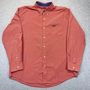 Chaps Button-Down Shirt Men’s XL Red Plaid Long Sleeve Pocket